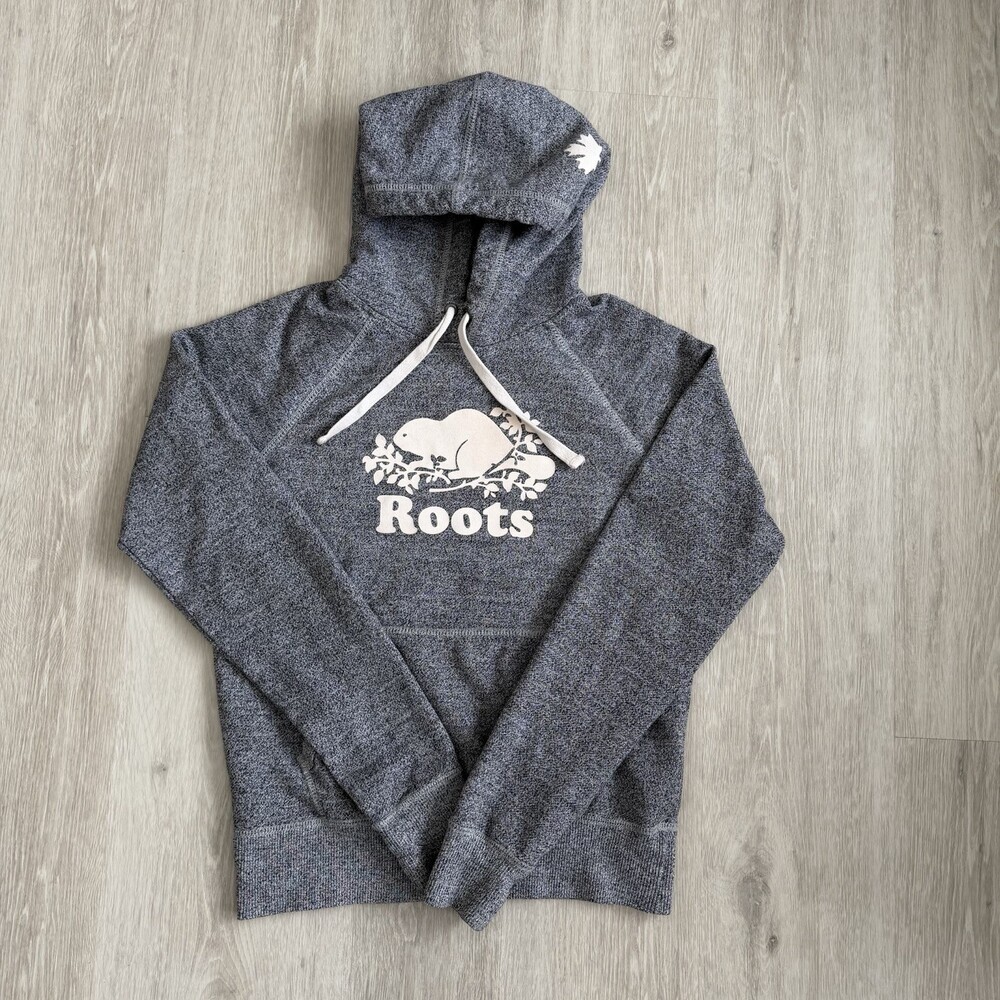 Roots Salt & Pepper Original Kanga Hoodie Grey Women's Size Small